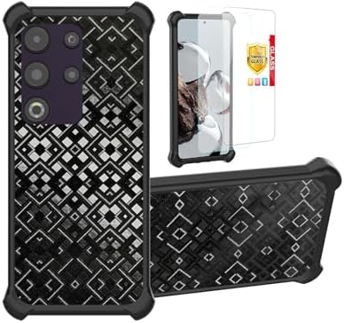 Aroepurt Nuu N30 Case Compatible for Nuu Mobile N30 Phone Case Stand Cover [with 2*Tempered Glass Screen Protector] Hybrid Case [3D Multi-Directional Shape Change] Black