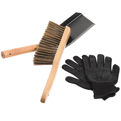 POPETPOP Kit Pulizia Stufa Pala Multifunzionale per Stufa Paletta per Pulizia Cenere Pala da Giardino Pratica Uso Quotidiano Realizzato Ferro Legno Pregevole Fattura Robusto Durevole