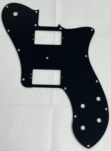 For Fit Fender Professional Tele Deluxe Shawbucker Style Guitar Pickguard (3 Ply Black)