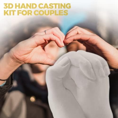 Family Hand Casting Kit 3D Gift | Hand Moulding Kit Couples for Childrens Adults | Ideal for Wedding | Engagement | Wedding Gift with Gold and Silver Paint