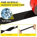 EMITEVER Heavy Duty Double Sided Tape 2 Rolls, 1 Inch x 16.4FT Acrylic Foam Mounting Tape, Two Sided Adhesive Tape, Waterproof & Strong Double Stick Tape for Walls, Automotive, Home Office Decor - Image 3