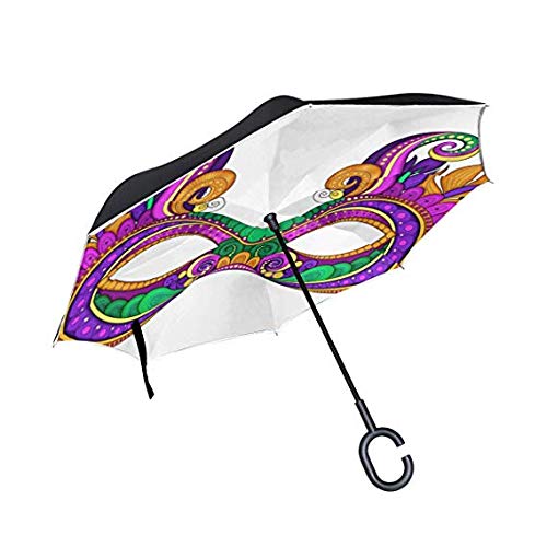 Parapluie inversé de golf idéal pour rester au sec en voiture avec sa poignée en C