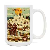 Lantern Press Park City, Utah, Ski Resort, Geometric (15oz White Ceramic Coffee and Tea Mug, Dishwasher and Microwave Safe)