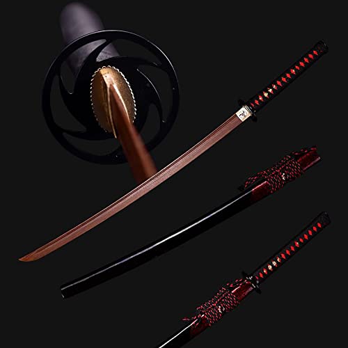TIAYKO Katana de Madera,Hoja de Palisandro Natural,Bokken Hecho a Mano,Vaina de Pintura en Aerosol de Madera Maciza,Espada samurái de 103 cm para Cosplay,Iaido,Kendo,Regalos