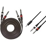 Adam Hall Câble audio série 3 étoiles Jack stéréo 3,5 mm vers 2 Jacks Mono 6,3 mm 3 m & Adam Hall Cables K3TPP0600 Série 3 Star Câble Audio 2 x Jack 6,35 mm Mono vers 2 x Jack 6,35 mm Mono 6 m