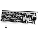 【Contenu de l'emballage】 Clavier sans fil ultrafin Cimetech 2.4G pleine taille, récepteur nano USB, câble de chargement USB, guide de bienvenue.