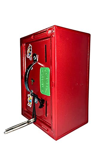 WOOD ROOM Almirah Style Coin Box Piggy Bank Gullak for Kids 2 Compartments Money Saving ATM Home Decor Showpiece with 2 Keys, (15 x 11 cm) (RED) (B0BKTSP1RL) Amazon Price History, Amazon Price Tracker
