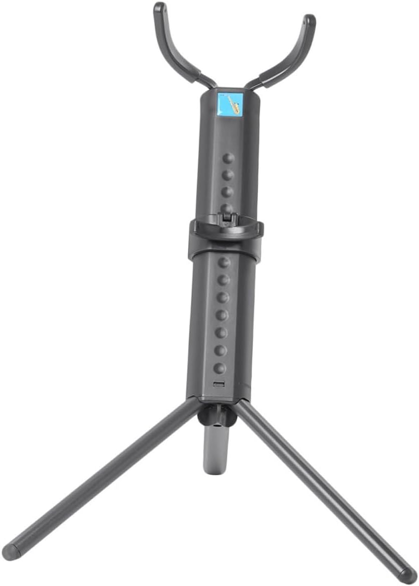 VANZACK Portable Foldable Tenor Saxophone Stand Non-skid Sax Holder with Blue Case, Practical Saxophone Accessory for Music Performance and Storage