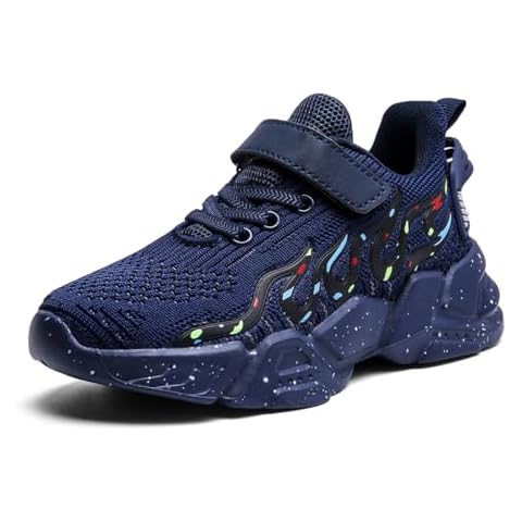 ANYUETE Kids Boys Girls Shoes Antiskid Tennis Sneakers Lightweight Outdoor Casual Kids Child Shoes Walking Running Shoes Blue 13.5 Little Kid Cover
