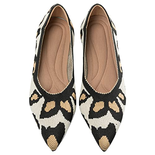 Semwiss Women's Ballet Flats Comfortable Casual Dressy Shoes,Work Flats Office Shoes Pointed Toe Leopard Flats Leopard Size 8 #TOP4