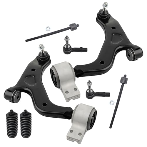 Image of Detroit Axle - 8pc AWD Front End Kit for 2008-2009 Ford Taurus Mercury Sable, 2 Lower Control Arms with Ball Joints 4 Inner Outer Tie Rods 2 Boots Replacement