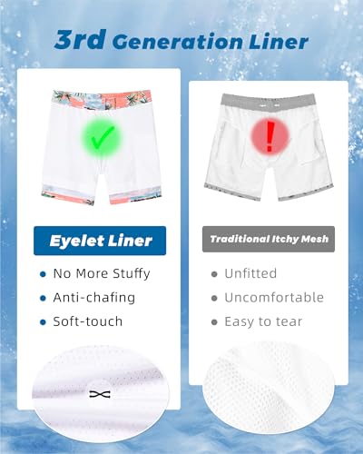 Image of SURF CUZ Mens Swim Trunks with Compression Liner Swim Shorts 7 inch Swimming Trunks Stretch 7 Inch Swim Suits Quick Dry