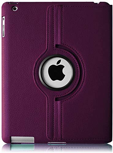 Image of 360 Degree Rotating PU Leather Smart FILP [Auto /Sleep Wake] Case Cover for Apple iPad 2 / iPad 3 / iPad 4 (Model: A1460, A1459, A1458, A1416, A1430, A1403, A1397, A1396, A1395) (Purple)