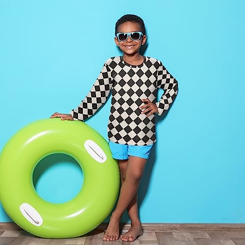 Image of CaTaKu Boys Swim Shirt Long Sleeve Rash Guard for Boys Toddler Rashguard Water Sun Shirt UPF+ 50 Swimwear