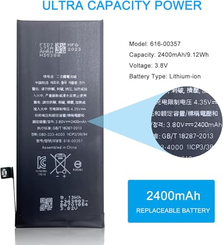 Batterie iPhone 8 haute capacité 2400 mAh compatible modèles A1905 et A1906 avec kit outils