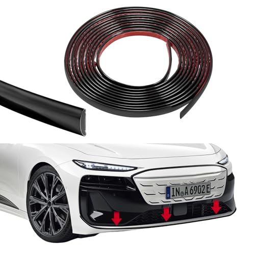 HABNVUON 16.4Ft Cuttable Automotive Trim Strip, Door Trim Molding, Flexible Self Adhesive Auto Molding Line, Car Accessories Anti-Scratch Body Side Decorative Lines for Window Door Bumper (Black)