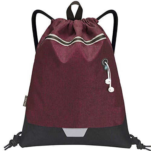 LIVACASA Reflexivo Mochilas de Cuerdas Hombre Mujer Bolsas de Gimnasio Cordones Cómodos