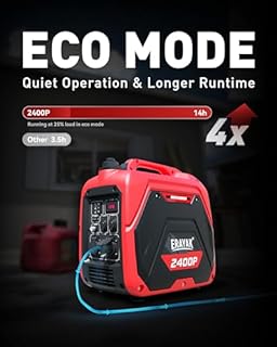 ERAYAK 2400W Portable Inverter Generator for Home Use, Super Quiet Small Generator for Camping Outdoor Emergency Power Backup, Gas Powered Engine, EPA, ECO Mode
