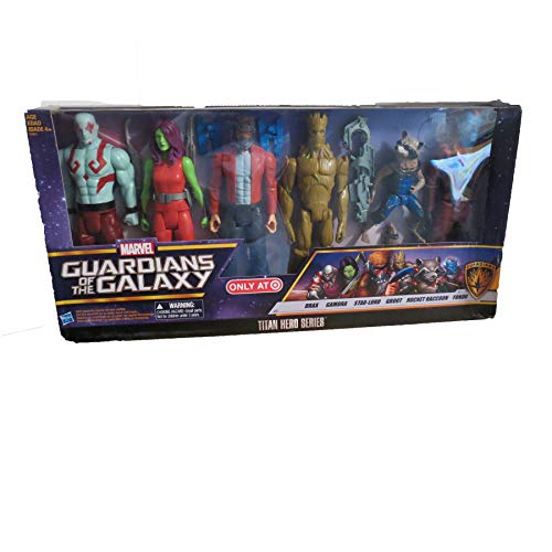 Birsppy Arvel Guardians of The Galaxy Titan Hero Series 6-Pack 12-inch Action Figures Set: Drax, Gamora, Star-Lord, Groot, Rocket Raccoon, Yondu
