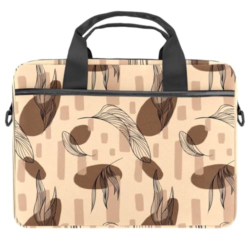 Maletín bandolera para laptop de 14 pulgadas con diseño de hojas abstractas protector
