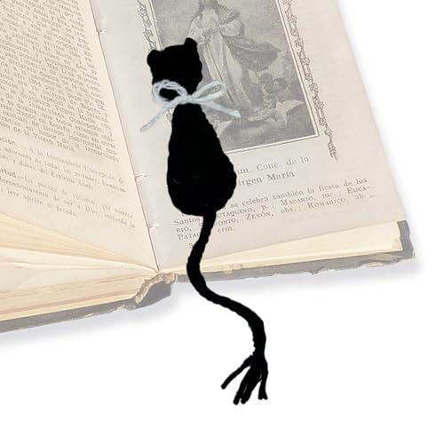かぎ針編みの猫のしおり、かぎ針編みのしおり,ビスタプリントユニークな手作り動物ブックマーカー | 読書アクセサリー美的ブックマーク、ニット読書ブックページマーカー男性、女性用