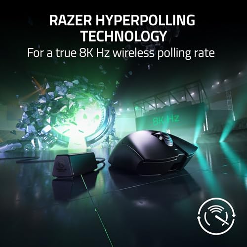 Image of Razer DeathAdder V3 Pro Wireless Gaming Mouse + Hyperpolling Wireless Dongle: 63g Ultra Lightweight - Focus Pro 30K Optical Sensor - Optical Switches Gen-3-5 Programmable Buttons - Black