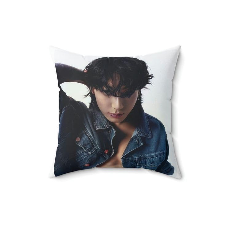Jungkook Cute Art 16 * 16 Inches Cotton Pillow with Filler in Vaccum Packaging Best Gift for KOOK Army