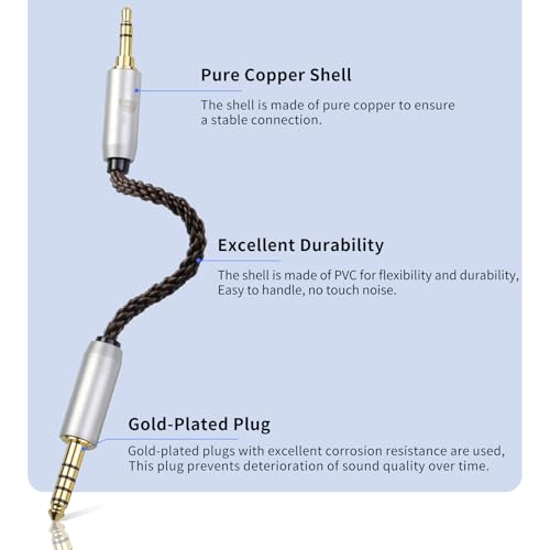 Cable AUX macho a macho 3.5mm a 2.5mm ultra corto miniatura 6