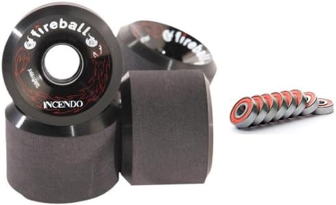 Fireball Incendo 70mm Longboard Skateboard Wheels (Set of 4 Wheels) with Bearings
