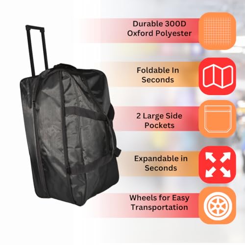 Iron Bar Black Duffel: Perfect for Travel, Camping & Hiking - Multi-Compartment, Ultra-Light Design 5.2lbs2