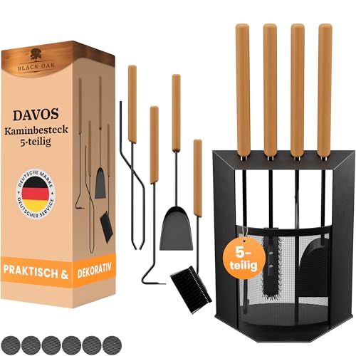 BLACK OAK Kaminbesteck DAVOS 5-teilig - edles & dekoratives...