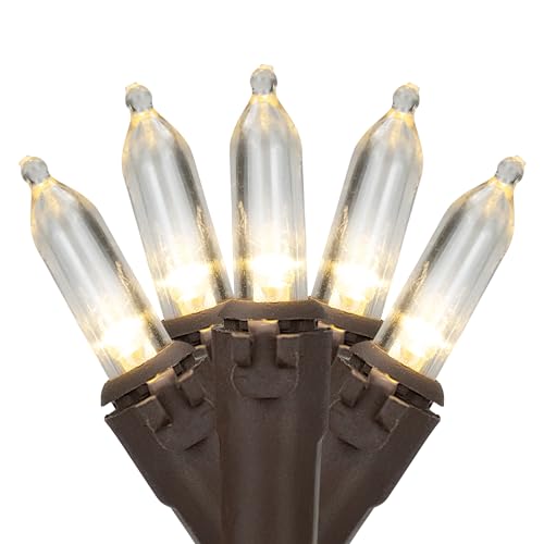 Northlight 35ct Warm White LED Mini Christmas Lights, 11.25ft Brown Wire