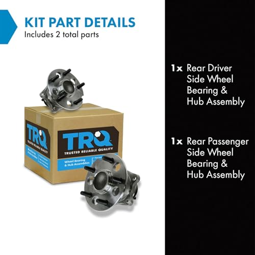 Image of TRQ Rear Left and Right Wheel Bearing and Hub Assembly Set 2 Piece Compatible with 2004-2010 Toyota Sienna Front Wheel Drive