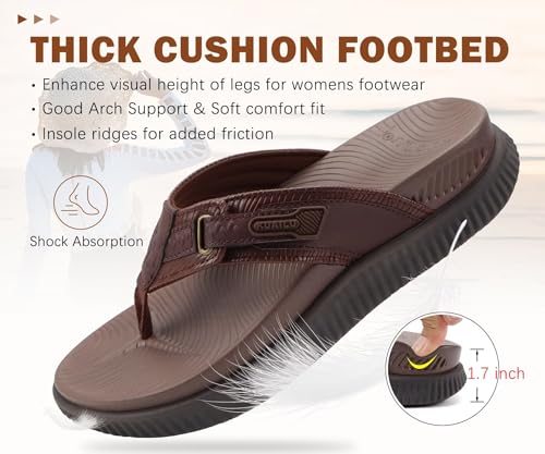 Image of KuaiLu Womens Orthotic Cushion Flip Flops Sport Recovery Walking Sandals for Women with Comfortable Arch Support - Adjustable Flatform Slip On Indoor Outdoor For Summer Casual