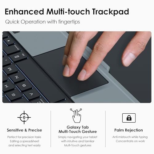 Image of Nillkin for Samsung Galaxy Tab S10 FE 10.9 inch / S9 11 inch Case with Detachable Keyboard, 7-Color Backlit, Trackpad, S Pen Holder, Rugged Keyboard Case with Camera Cover for Samsung Tablet S10 FE 5G