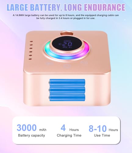 Uihol Fresa Per Unghie, 45,000RPM Professionale Lima Elettrica Per Unghie, Touchscreen, Con Punta In Ceramica Kit Unghie, Salone Manicure Set E Pedicure Elettrico Per Semipermanente Gel - 3