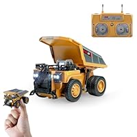 BRRRRT 1/64 RC Dump Truck,Mini Dump Truck Toy,8-Channel Remote Control Toy with Metal Bed & Light, RC Construction Vehicles,Type-C Built-In Battery,Birthday Gifts for Boys and Girls Age 3+