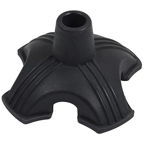 Ez2care Quad Support Cane Tip 3/4, 19mm - Universal Stable 4 Leg Replacement - Stand Alone Attachment for Walking Cane Cover