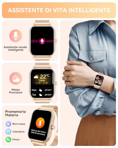 Smartwatch Con Chiamate Bluetooth,1,85'' Smartwatch Per Uomo Donna,Orologio Sportivo Impermeabile IP67 Con 110+ Modalità Sportive,Fitnesswatch Con Contapassi Cardiofrequenzimetro Spo2 Per Android Ios - 4