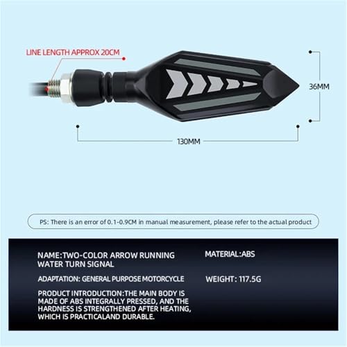 Luz de señal giro para motocicleta con intermitente de flecha y flujo de agua dinámico azul 7