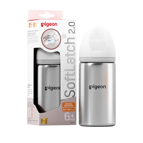Image of Pigeon Softlatch 2.0 Steel Bottle 250ml | Baby Feeding Bottle