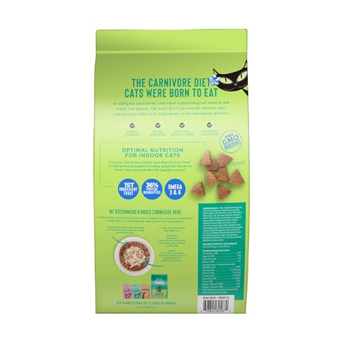 Image of Tiki Cat Born Carnivore Indoor Health Non-GMO, Trout and Menhaden Fish Meal Recipe 3 lbs.