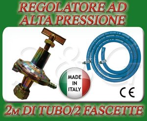 Sconosciuto REGOLATORE Alta Pressione CUCINE STUFE BARBECUE Gas + 2M di Tubo + 2 Fascette