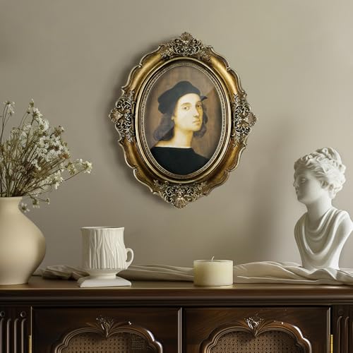 5x7 Gold Frames Vintage Picture Frame, Bronze Gold 5 by 7 Picture Frame Hand-Crafted Resin with Glass Front Ornate Retro Antique Photo Frame for Wall and Tabletop Display Home Decor