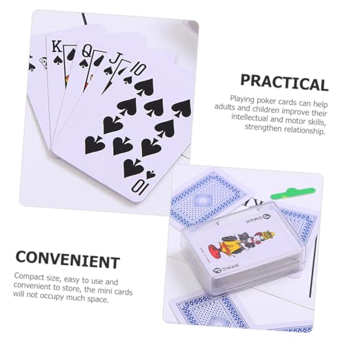 SOIMISS 6 Sätze Miniatur Pokerkarten Kindgerechte Spielkarten aus Kunststoff Kompakt und Vielseitig für Kindergeburtstag Partyspiele Reisen Picknick und Familienspiele Blaues Design – Bild 6