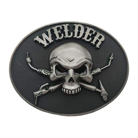 Xwest Welder Skull Belt Buckle Welding Helmet Tool Box Cover