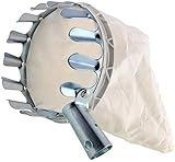 ProLeo Erntehelfer Obstpflücker mit Stoffbeutel, Apfelpflücker mit extra dickem baumwollbeutel Landwirtschaftsgartenzubehör Werkzeuge für Apfel Orangen Pfirsichbirne(Ø14 cm)