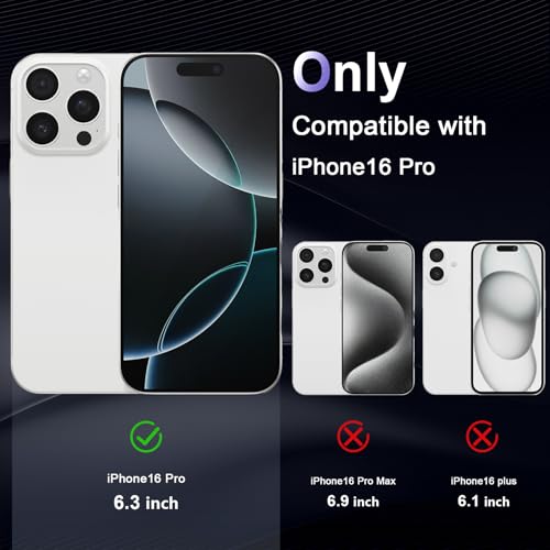 Image of Case for iPhone 16 Pro, Military Grade Drop Protection Phone Case, Yellowing Resistant, Anti-Scratch Hard PC Back, Shockproof Hard Ultra-Thin Protective Cover, Clear