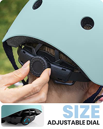 Outdoormaster Youth & Kids Bike Helmet - Adjustable Multi-Sports Skateboard Helmet With Removable Liners For Balance Bike, Toddler Scooter, One Wheel Hoverboard - Mint - M #TOP2