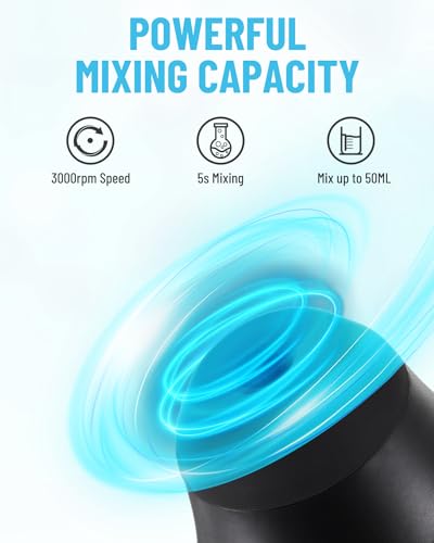 PRECIPETTE Mini Vortex Mixer Schüttler 3000rpm Mischer Paint Shaker 3000 U/min Farbmischer Vortex Shaker Farbschüttler für Acrylfarben Citadel Vallejo Nagellack Wimpernkleber (Schwarz)